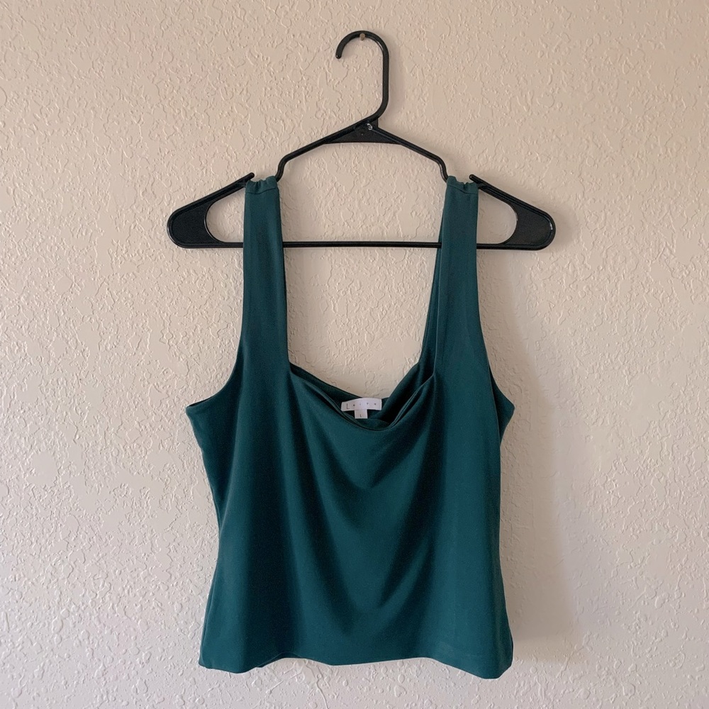 Leith Forest Green Square Neck Tank Top